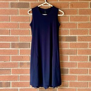 Norma Kamali Navy Shift Dress with Slip